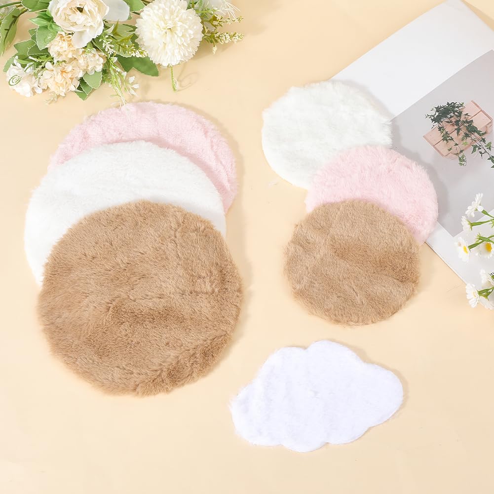 GORGECRAFT 7 Styles Miniature Carpet Dollhouse Rug Mini Doll House Decor Miniature Dollhouse Area Rug Polyester Fluffy 1/12 Scale Dollhouse Round&Cloud Rugs Velet Carpet for Furniture Decoration - Image 3