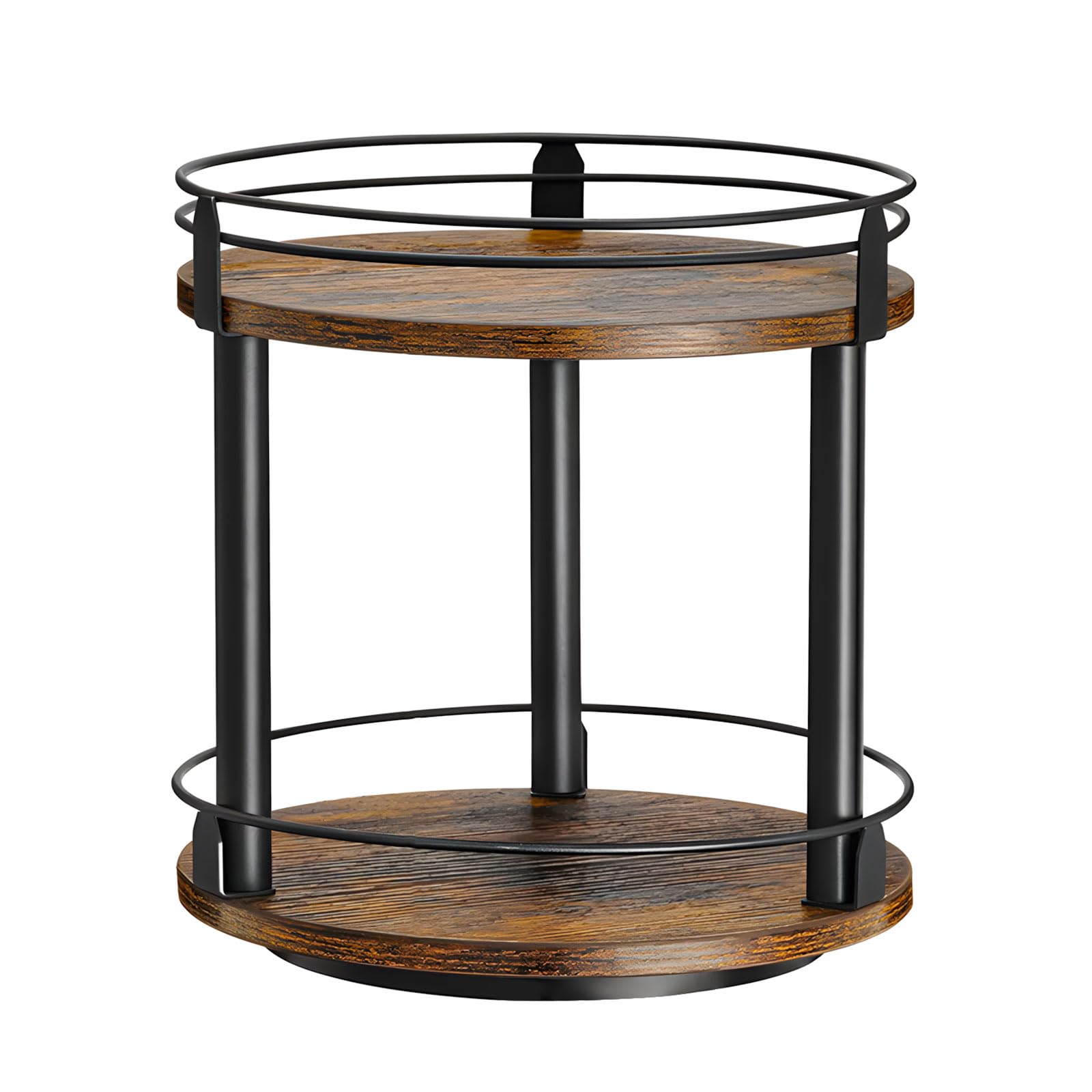 Wooden Rotating Seasoning Container Holder Featuring Smooth Turning Base for Kitchen Countertop Storage and Cabinet Organization Decorative Functional Seasoning Rack