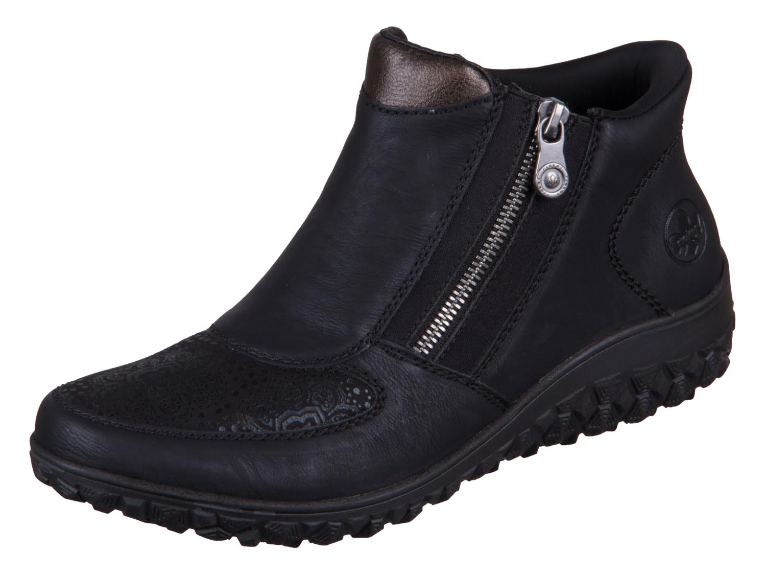 Rieker Damskie 59558 krótkie kozaki, czarne, 43 EU, czarny, 43 EU