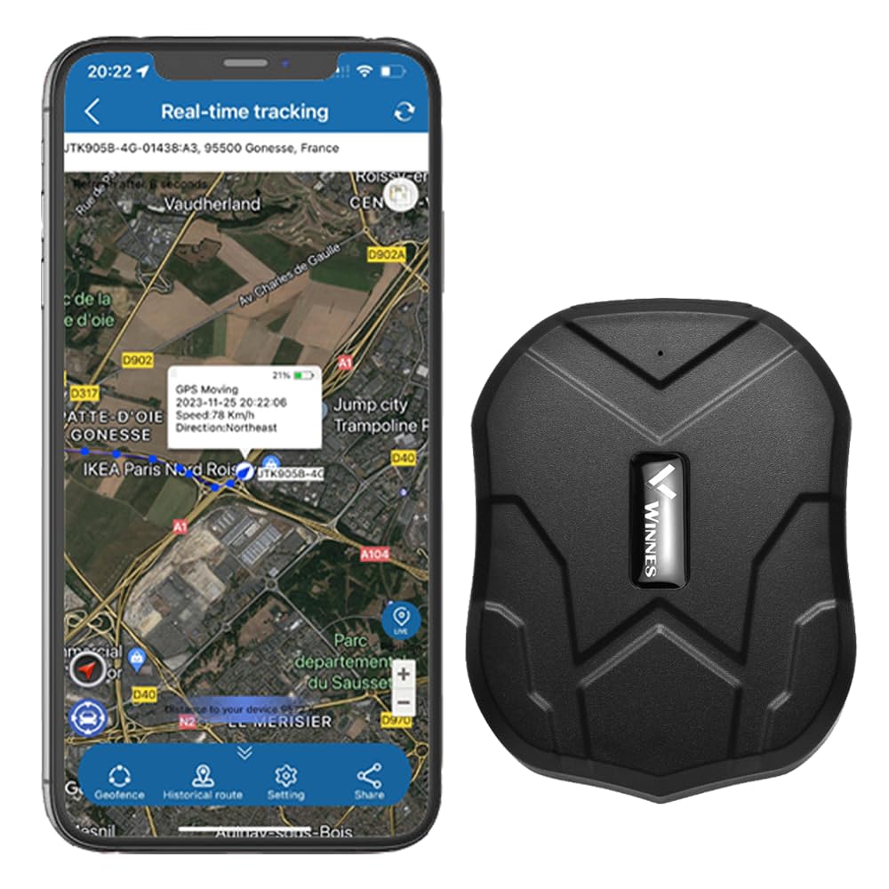 4G Localizzatore GPS per Auto 10000mAh Posizionamento in Tempo Reale GPS Tracker per Auto Moto Antifurto, Magnetico Impermeabile