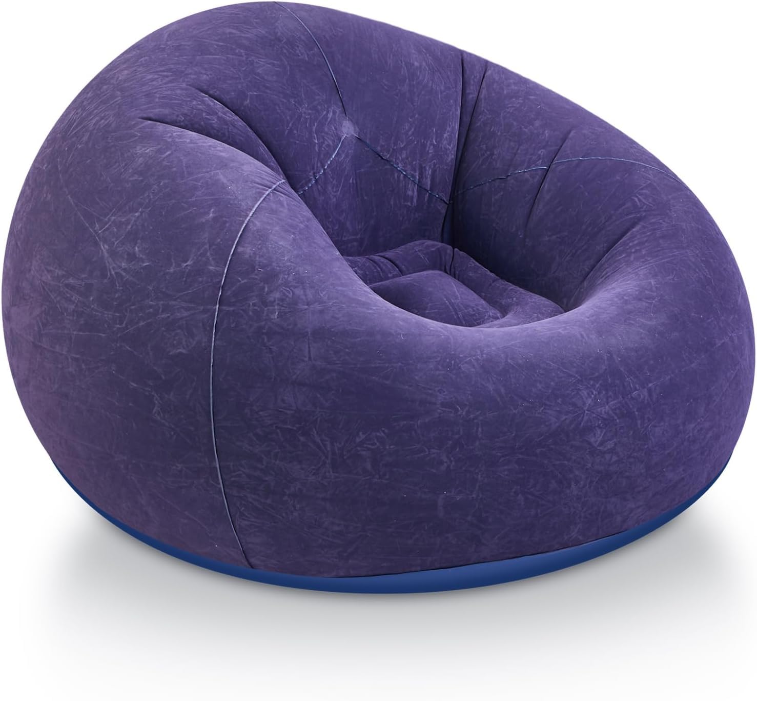 Drofail Indoor & Outdoor Inflatable Deluxe Lounge Lounger Chair and Foot with Air Pump for Home & Garden, Gaming, Picnics, Beach, Valentines Festivals (1, Round)
