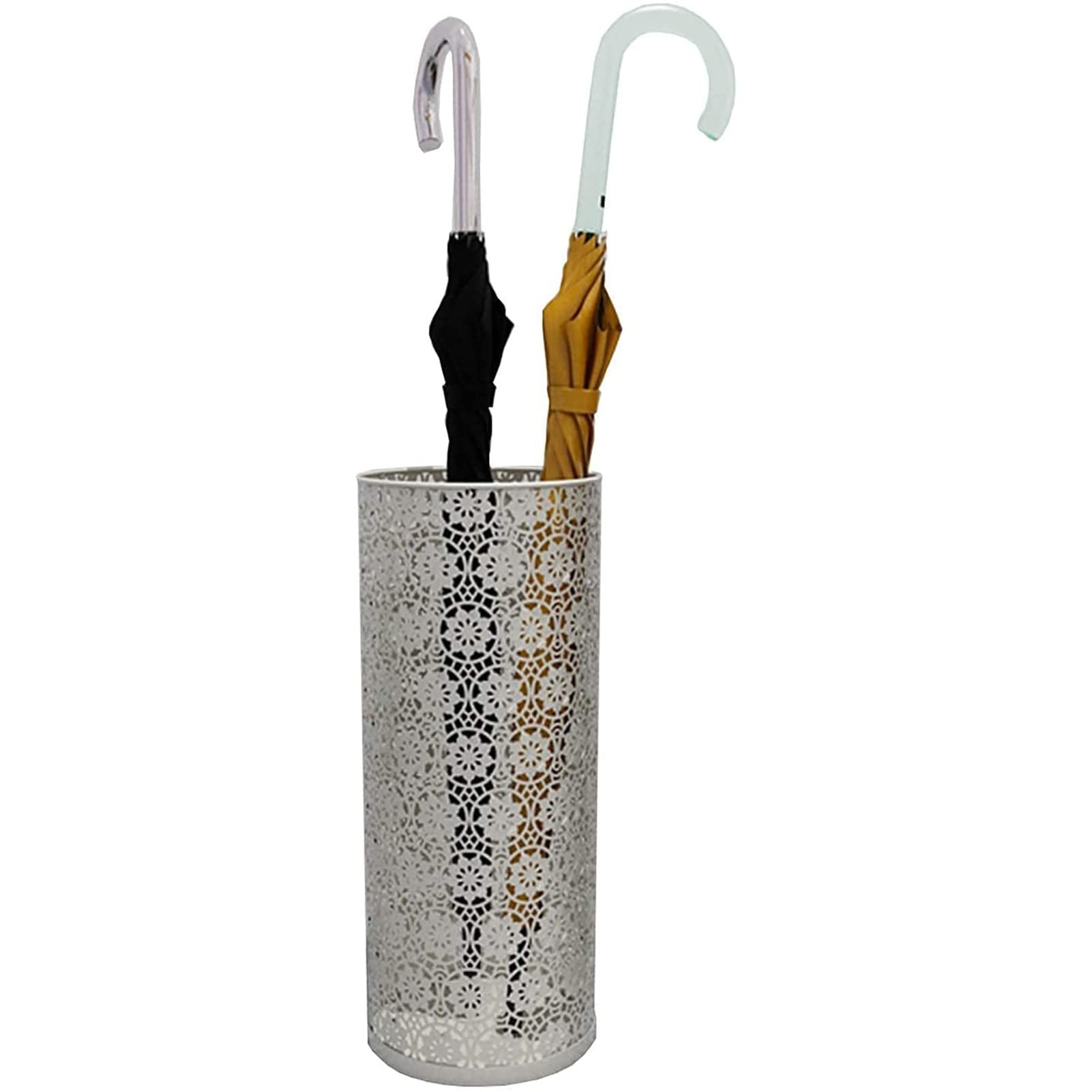 Porte-parapluie blanc ajouré en métal pour hall d'entrée propre