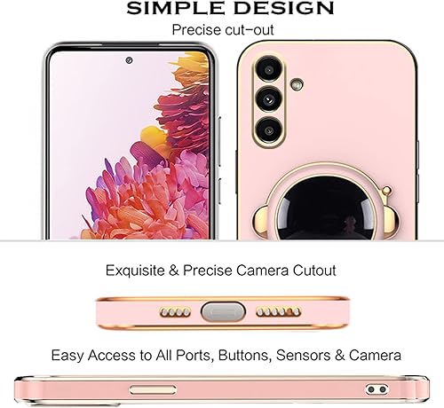 Miniatura 7 de Funda de silicona para Samsung Galaxy A14 5G con soporte de astronauta espacial, a prueba de golpes, Samsung A14 5G con bonita funda de bucle para