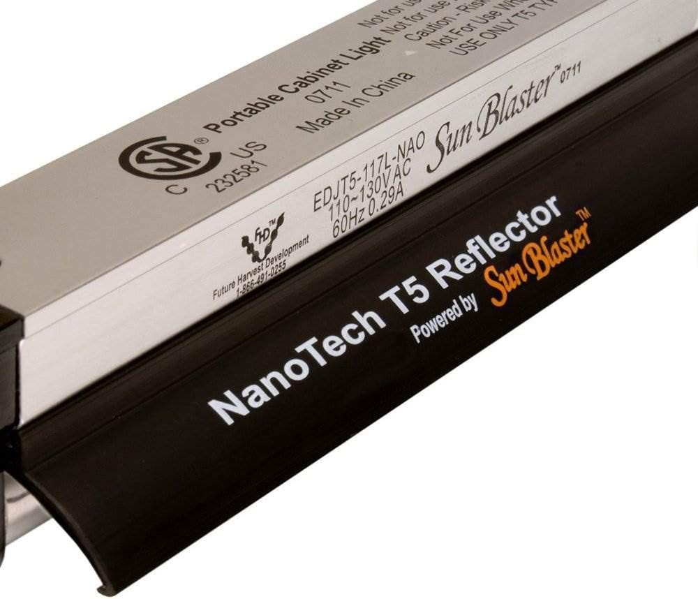 SunBlaster SL0900303 39 Watt 6400K 3' 120V Hydroponic Grow Light Lamp Ballast Fixture with NanoTech T5HO Reflector for Indoor Home Gardens and Plants