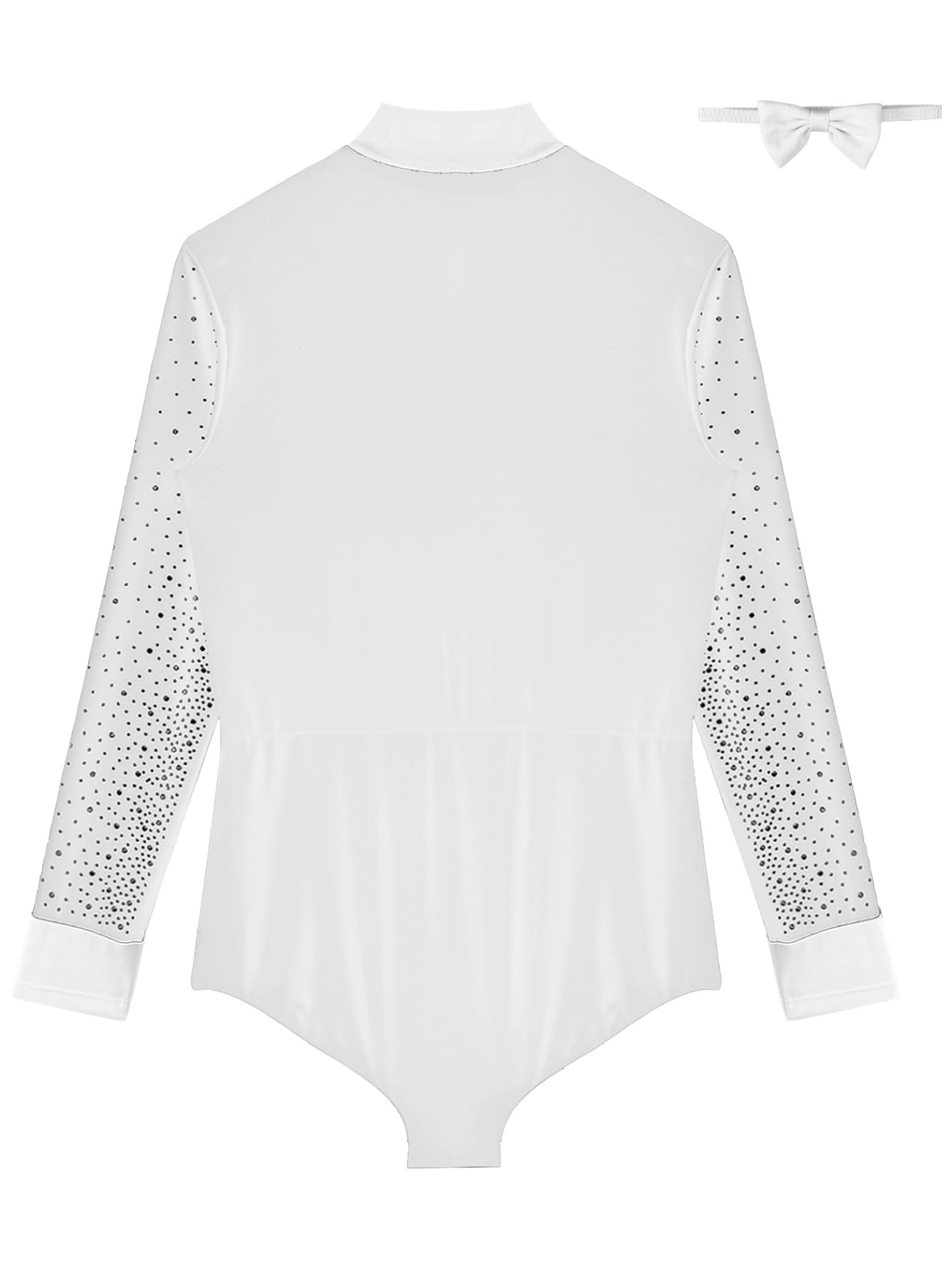 Yhong Camisa latina para hombre con diamantes de imitación, camiseta de una pieza, disfraz de danza con pajarita salsa samba chacha modernas camisetas de baile