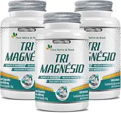 Kit Com 3 Tri Magnésio (taurato, malato e Bisglicinato) 500mg 60 Caps