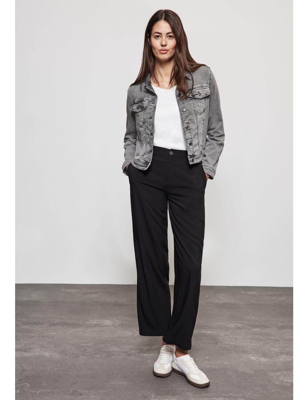 STREET ONE A212250 Veste au Look Jean, Gris Délavé au Hasard