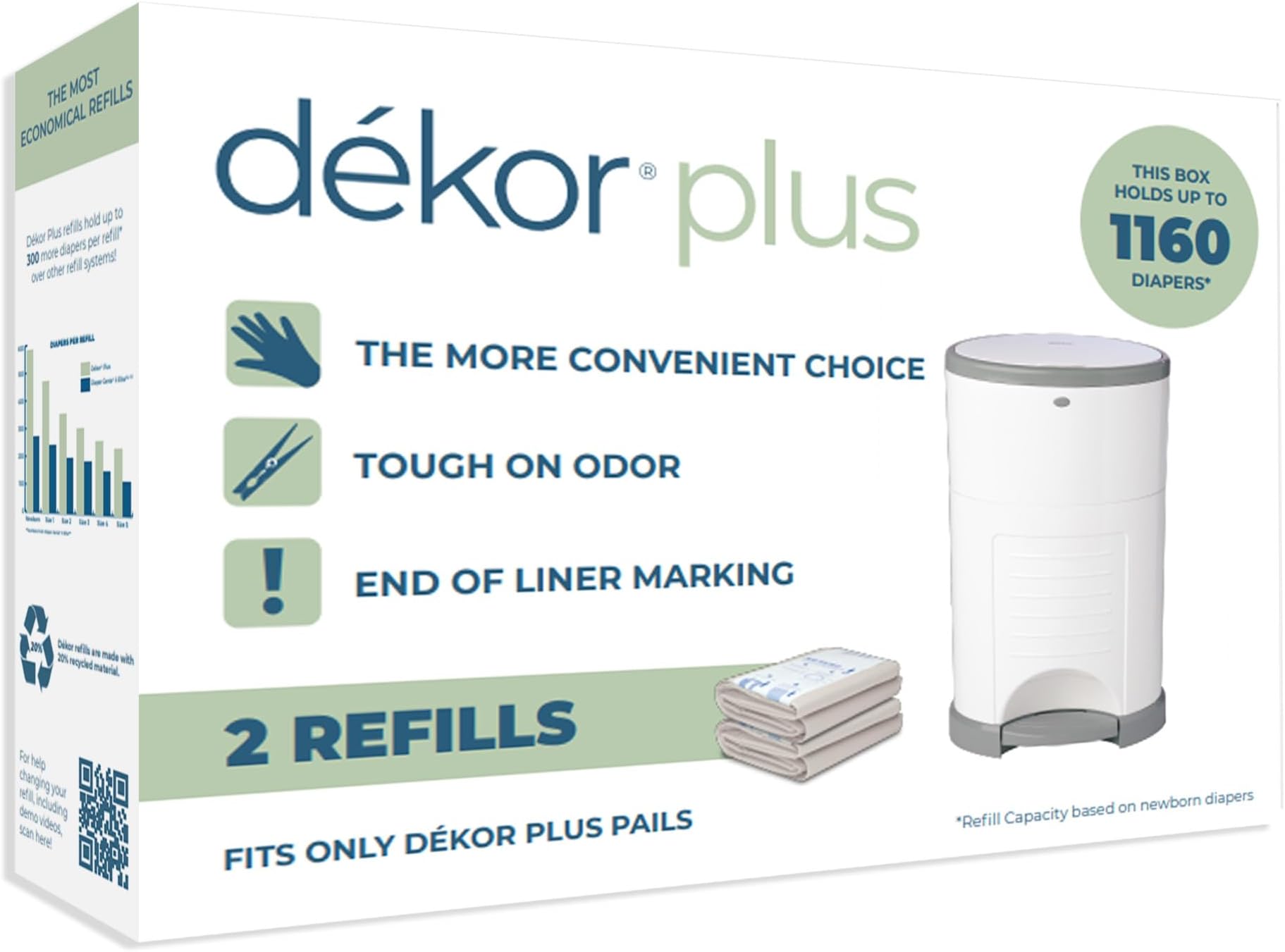 Diaper Dekor Plus, Value Pack! Full Size Refills 2 ea