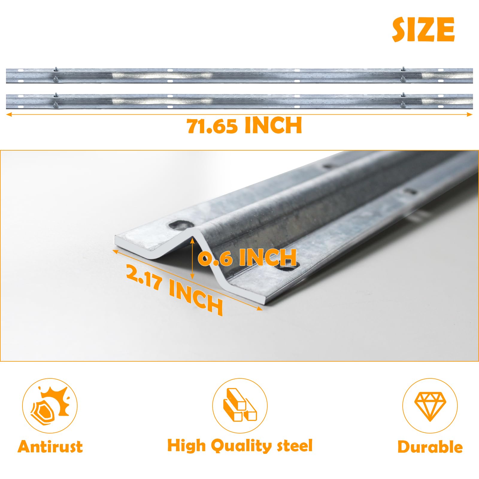 Snapklik.com : LAJIAOZ 24ft V-Track Galvanized Inverted V Track For ...
