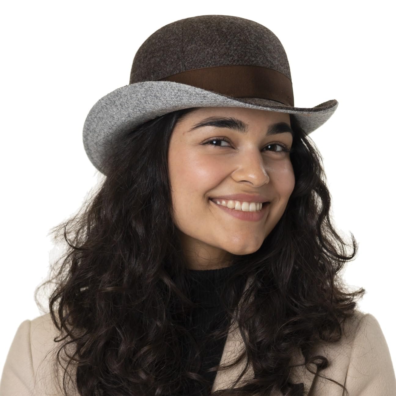 Bombín Shetland WoolD’Este Hombre - Made in Italy Gorro de Lana Sombrero con Forro, Banda grosgain Invierno otoño/Invierno