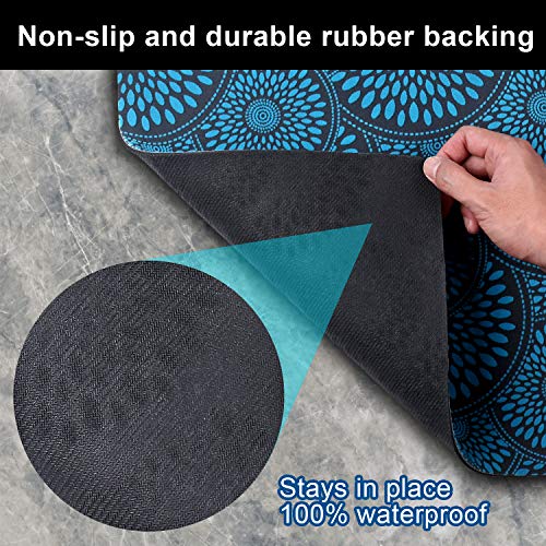 Cosyearn Pet Feeding Mat,Anti-Slip Pet Bowl Mats,Waterproof, BPA Free,Easy Clean,Durable Pet Mats for Food and Water,Multiple Sizes for Dogs and Cats,Small and Large Pet Food Mat (19\"x12\", Blue)