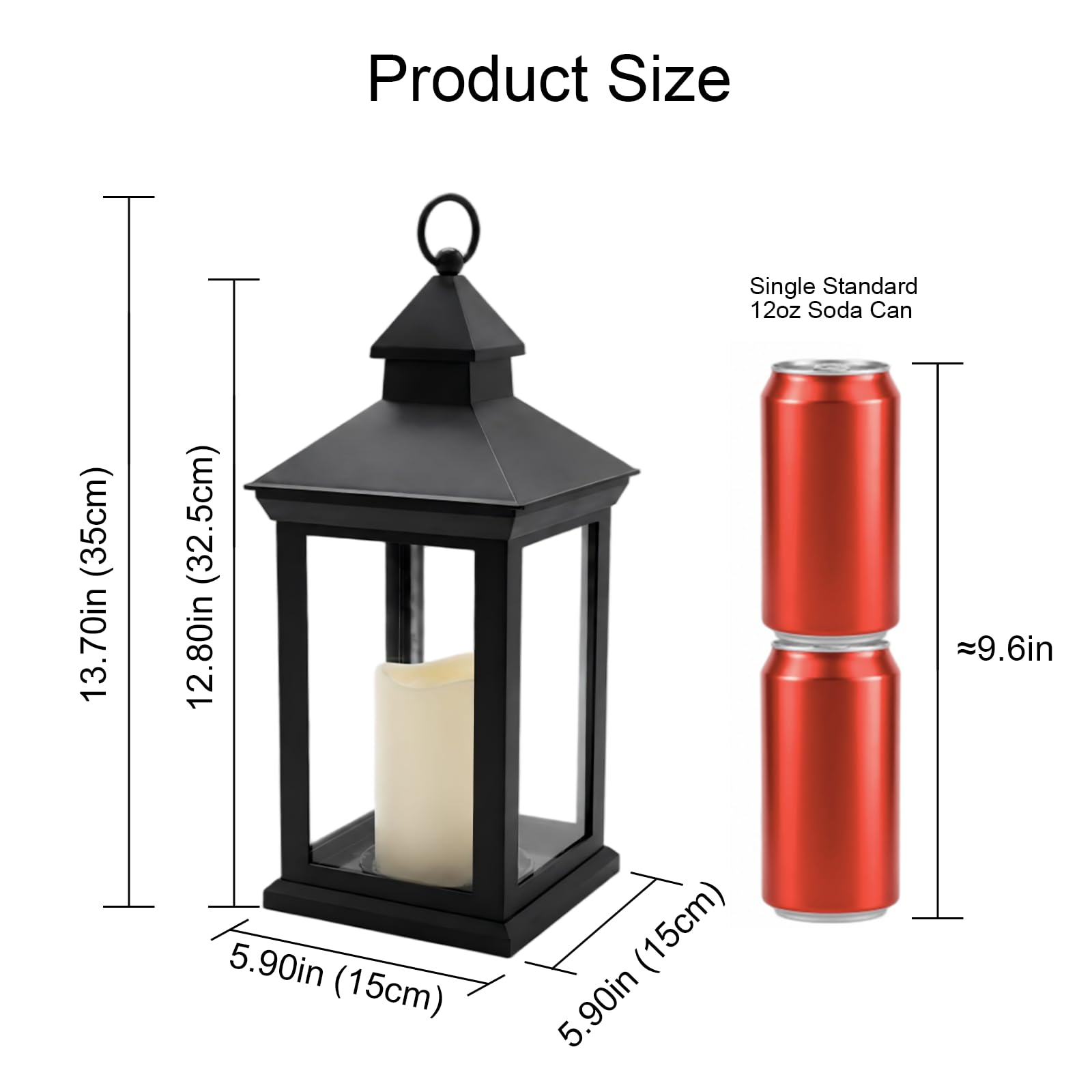 Lot de 2 lanternes LED à piles de 35,6 cm