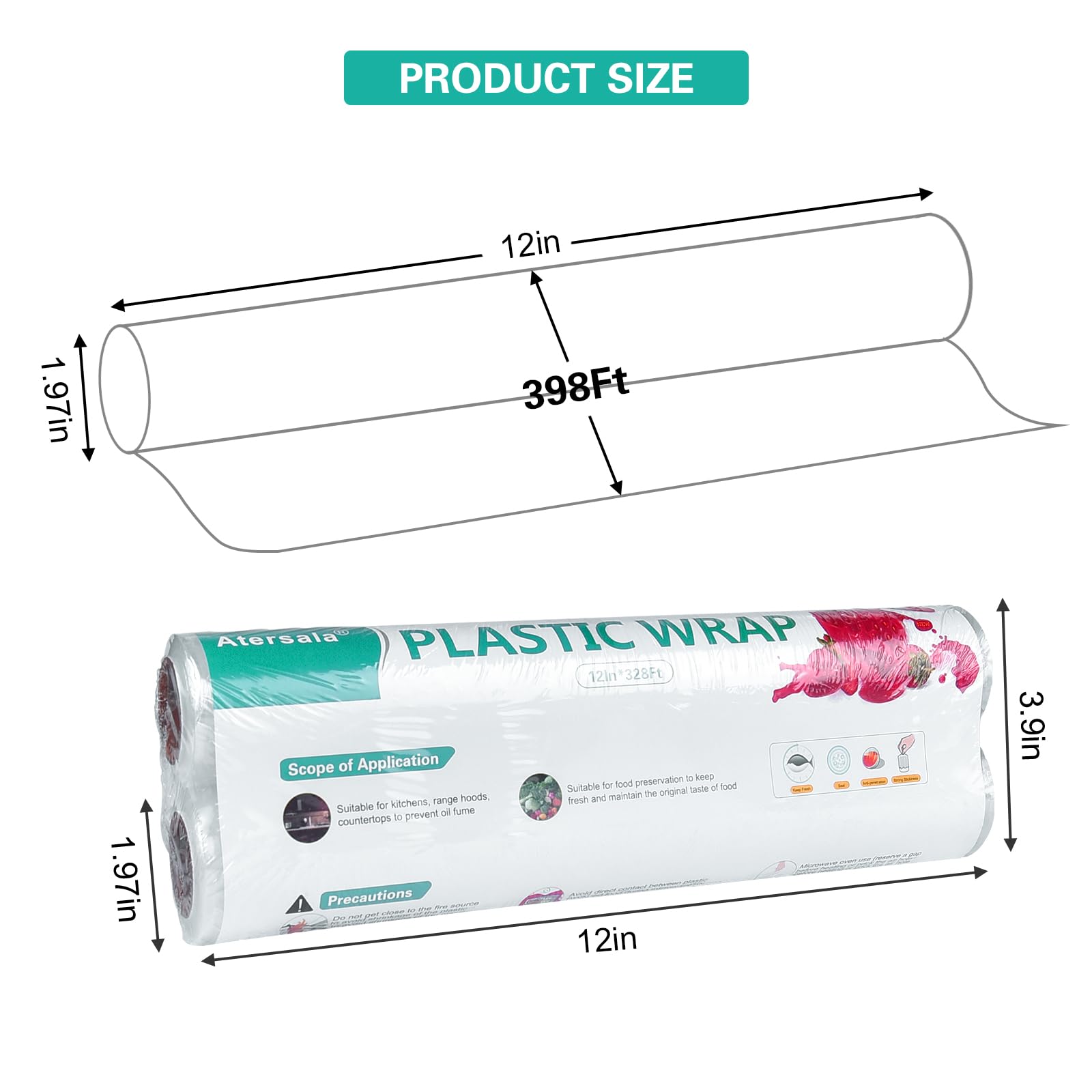 Lot de 2 rouleaux de film étirable en plastique transparent pour emballage de palettes d'emballage