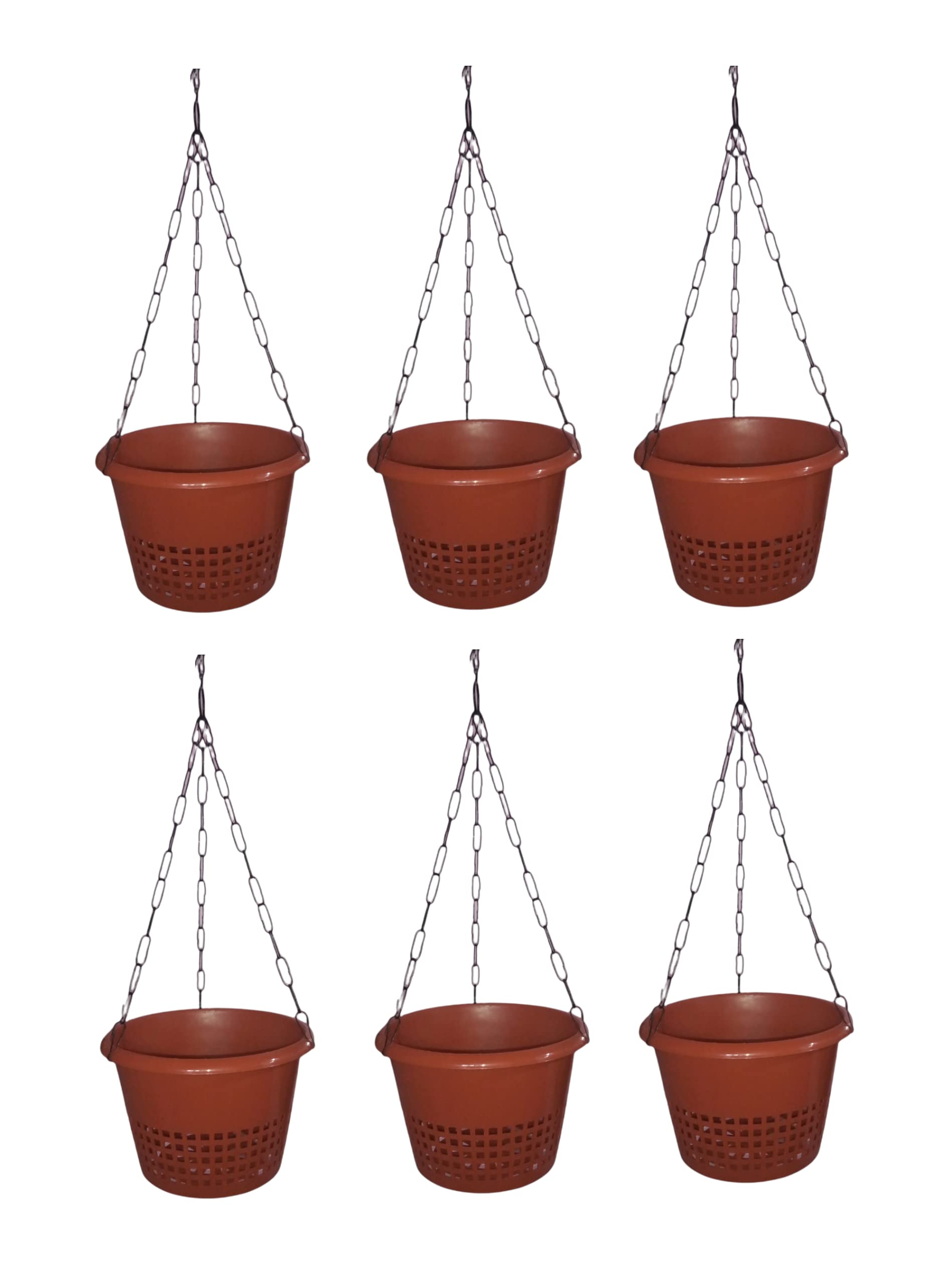 Orchid Hanging Pots Brown Color with Metal Chain - (Set of 6) TT Traders (B085VF27SZ) Amazon Price History, Amazon Price Tracker