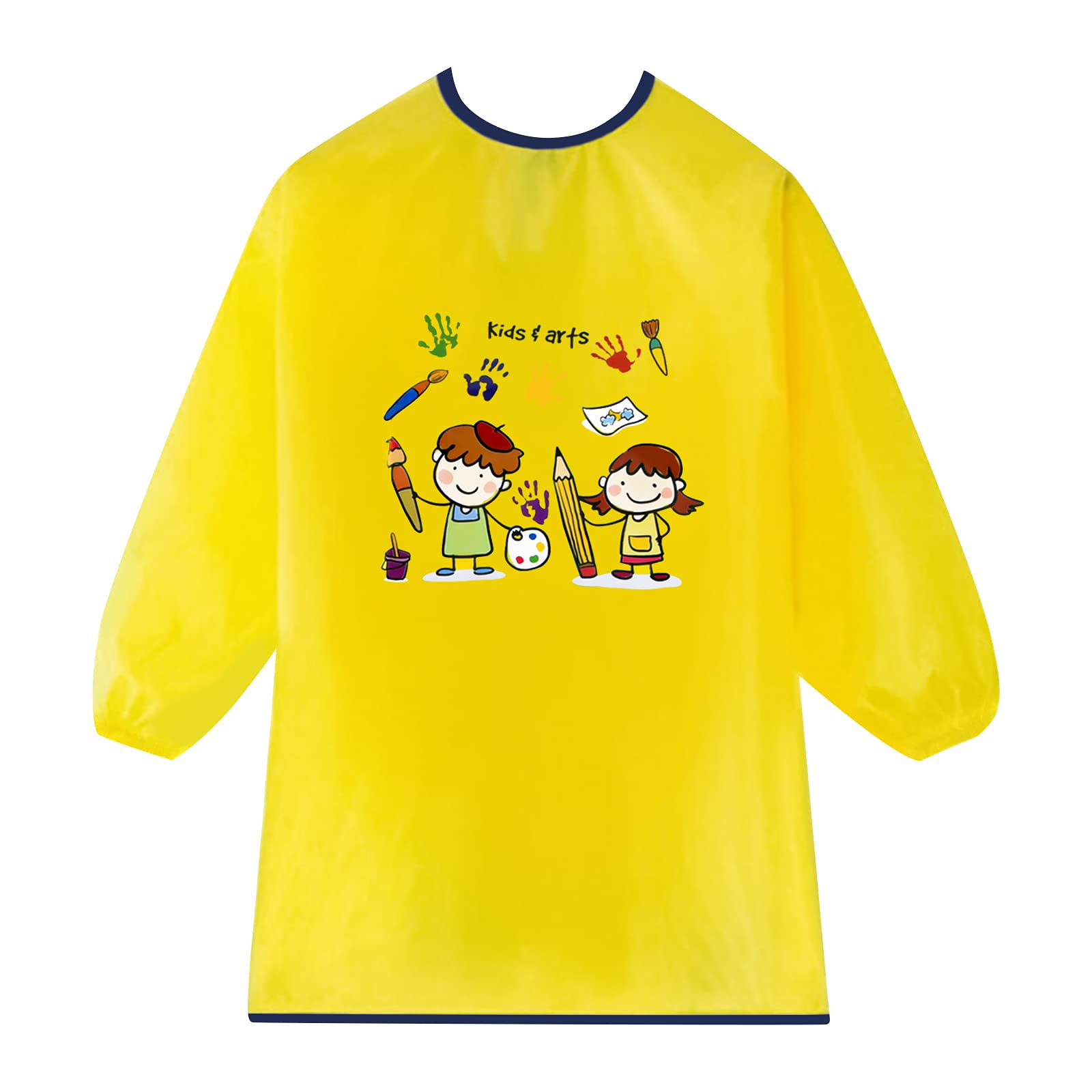 Jinlaili Delantal Infantil para 2-8 Años, Mangas Largas, Blusón Babero para Niñas/Niños, Pintura Artística Cocinar Hornear