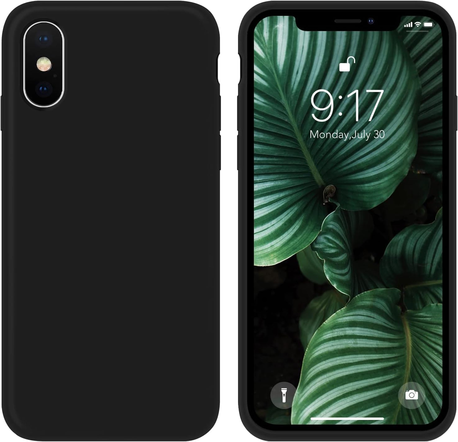 EMODIL Case for iPhone XS/X - Slim Fit Soft TPU Cover, Flexible Silicone, Matte Finish (Black)