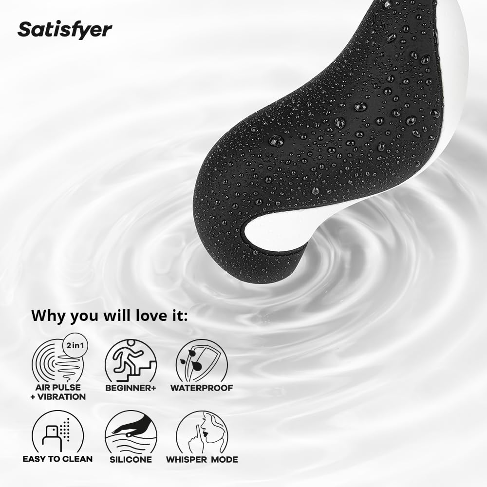 Satisfyer Orca Vibratore a Onde di Pressione | Doppio Sex Toy con 2 Motori per una Stimolazione estrema | Impermeabile IPX7 | Sex Toys per Donne dal Design simpatico | Stimolatore sessuale Vibratori