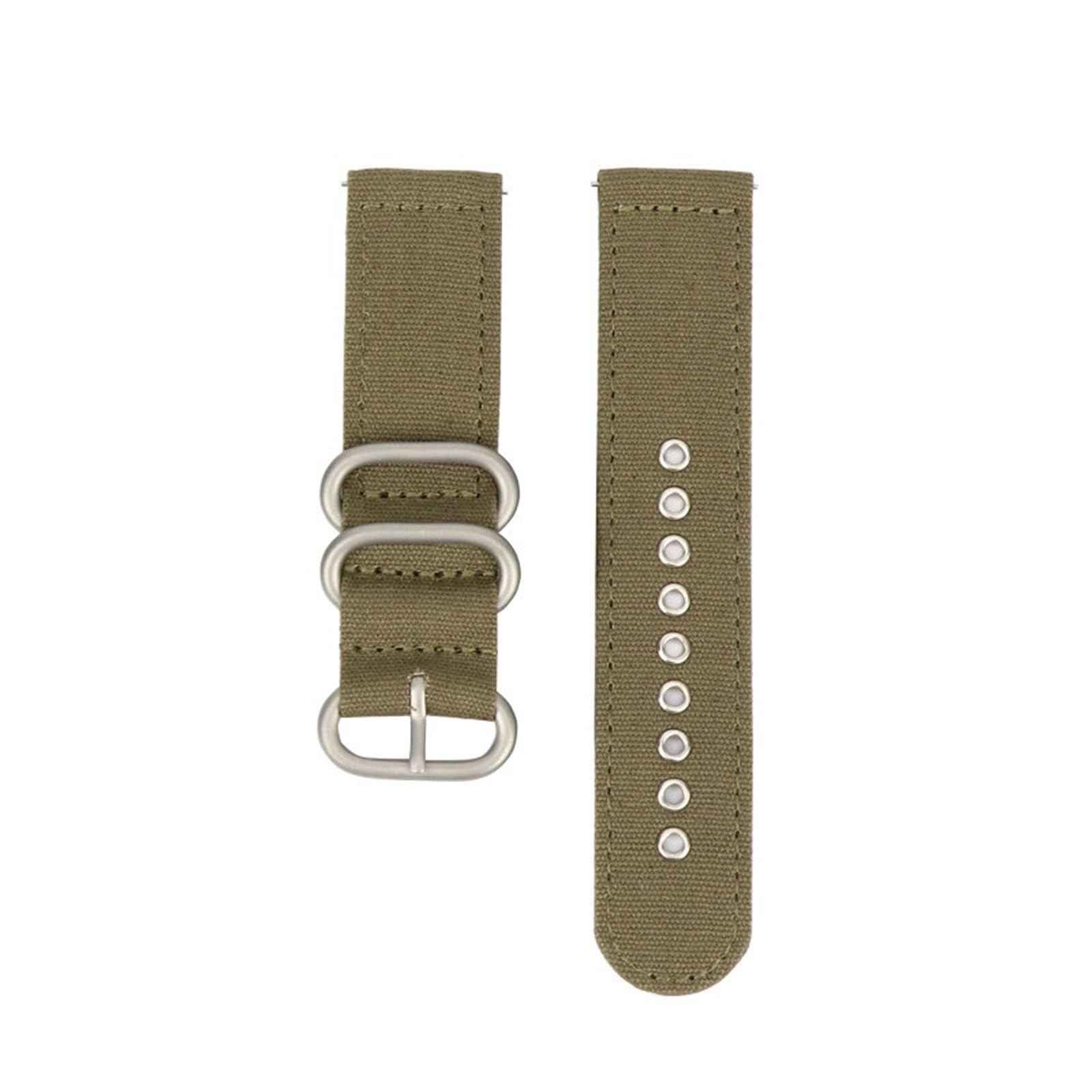 HABITZ Nylonowy pasek for pierścieniem Klamra 18mm 20mm 22mm 24mm Miękkie płótno Tkanina Quick Release Pasek Bransoletka Kompatybilny for Samsung Kompatybilny for Huawei Smart Watch (Color : Army gre