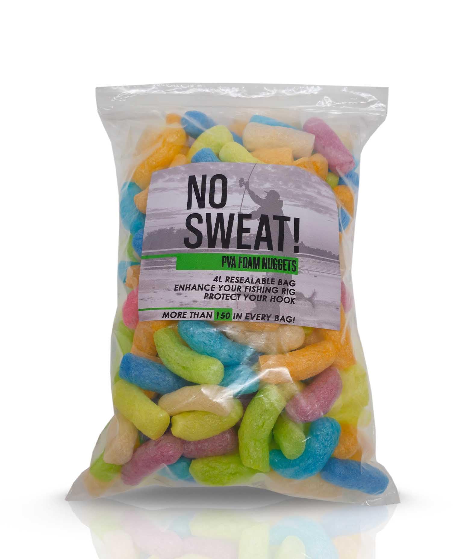 No Sweat PVA Foam Nuggets for Fishing Resealable Bag Over 150 Pieces