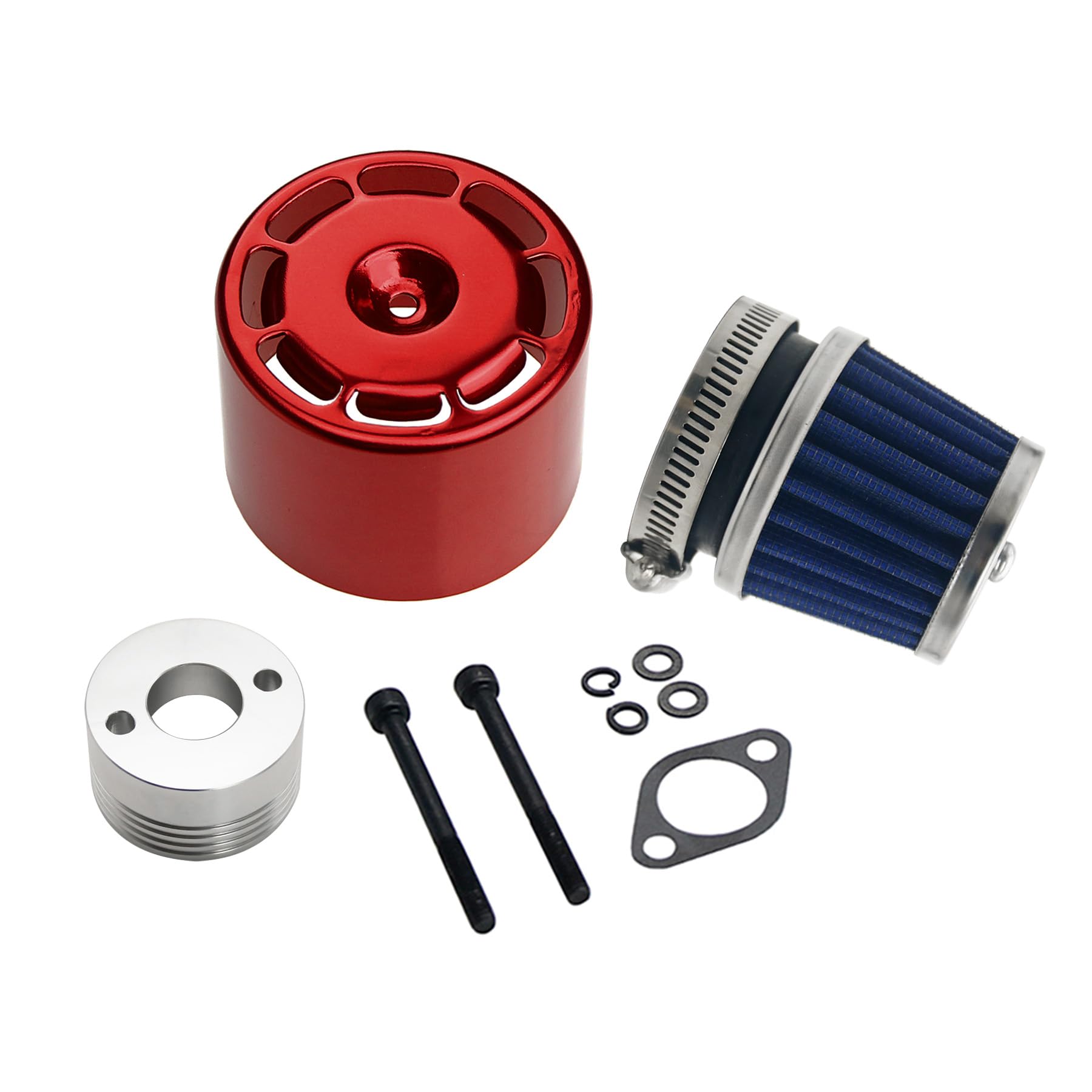 Air Filter Set with ALU.V Red Cover for 1/5 RC Hpi Baja Rovan King Motor 5B 5T 5SC TOP Speed RC World