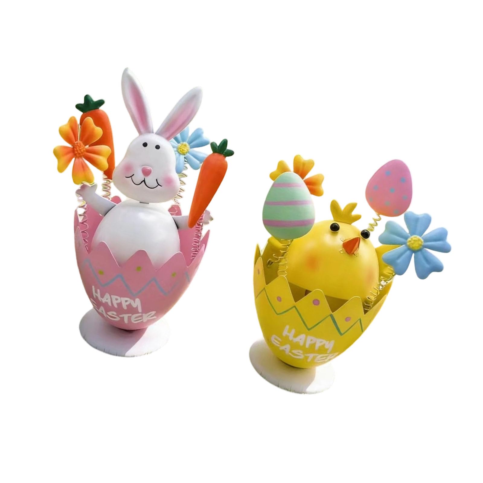 Elnwnnkc Of 2 Iron Made Spring Themed Creature Fowl Decorations for Home Party Centerpiece Easter Outdoor Decoration
