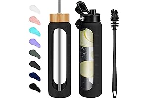 32 oz Glass Water Bottles - The Ultimate Hydration Solution with Time Markings