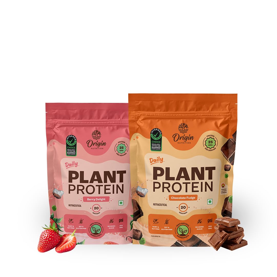 Origin Nutrition Plant Protein Combo | Strawberry + Rich Chocolate | 25g Pea Protein per Scoop | 40 Servings, 2 Pouches | Vegan, Gut-Friendly, No Sugar-image-47