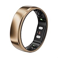 RingConn Gen 2 Air Smart Ring: Ultra-Thin AI Fitness Sleep Stress Tracker, 10-Day Battery, No Subscription, iOS/Android (Size 12 Dune Gold)