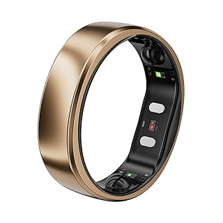 RingConn Gen 2 Air, Ultra-Fine Smart Ring avec IA, autonomie de 10 Jours, Bague connectée Homme&Femme, du Sommeil, du Stress et de la fréquence Cardiaque, iOS&Android Compatible (Dune Gold, 9)