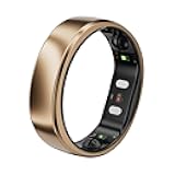Gen 2 Air, Ultra-Thin AI Smart Ring, 10-Day Battery Life, Fitness/Sleep/Stress/HR Tracker for Women&Men, No App Fee for Standard Features, iOS & Android Compatible (Size 8, Dune Gold)