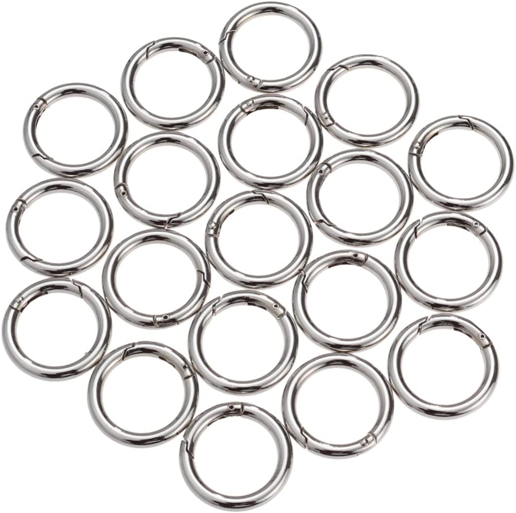 STOBOK 60pcs Stackable Jewelry Making Open Jump Rings Zinc Alloy Snap Ring Key Split Silver for Craft