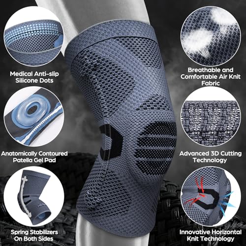 Image of NEENCA Professional Knee Brace for Pain Relief, 3XL Black