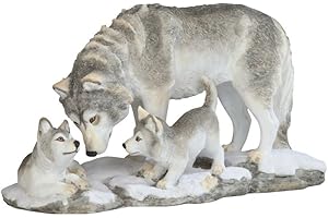 StealStreet Wolf Playing with Pups Figurines: A Touch of Nature in Your Space