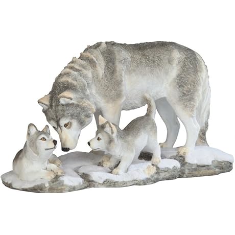 StealStreet Wolf Playing with Pups Figurines: A Touch of Nature in Your Space