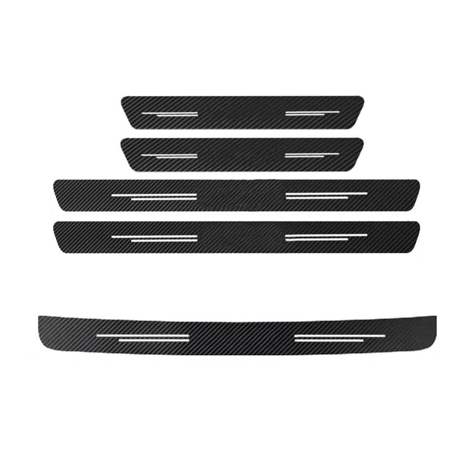 Car Door Threshold Scuff Plate for Mitsubishi ASX 2010-2023 Carbon Fiber Decals Car Trunk Rear Bumper Stickers Car Accessories(5Pcs)