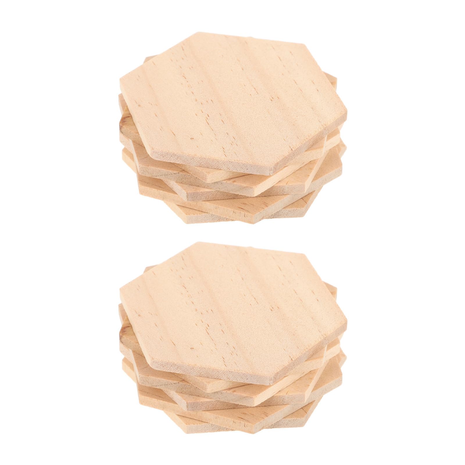 TEHAUX 25 Pezzi Fette Esagonali in Legno Beige Pronte da Decorare Facili da Dipingere per Ornamenti Natalizi e Decorazioni la Casa