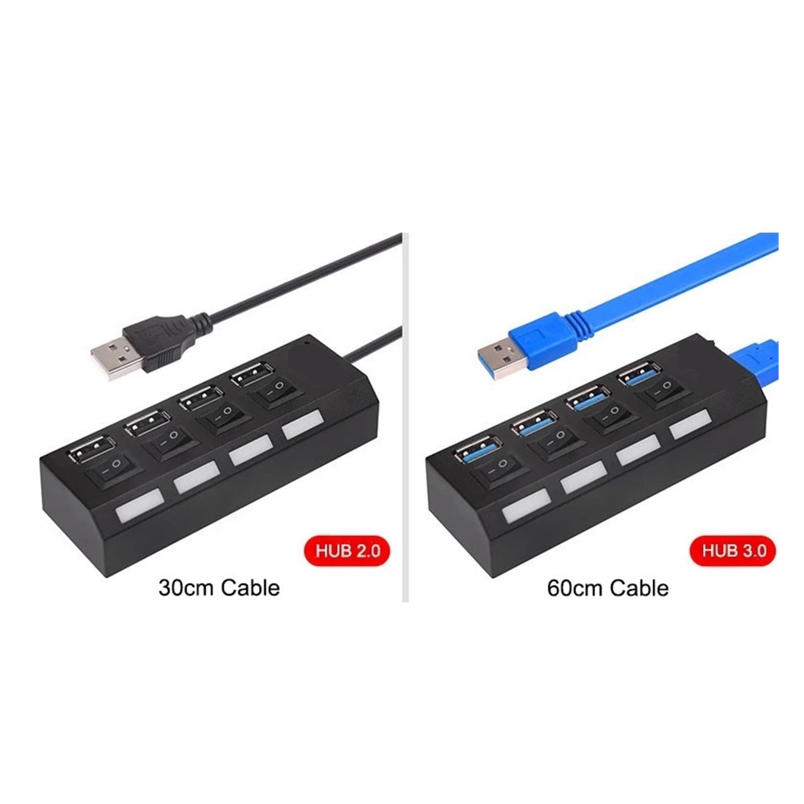 HUB USB 2.0/3.0 Multi 4 7 Porta Con Adattatore Di Alimentazione For Computer PC Accessori For Laptop Splitter Multiple Hab Capacità Di Ricarica Rapida(3.0 7 Port Black)