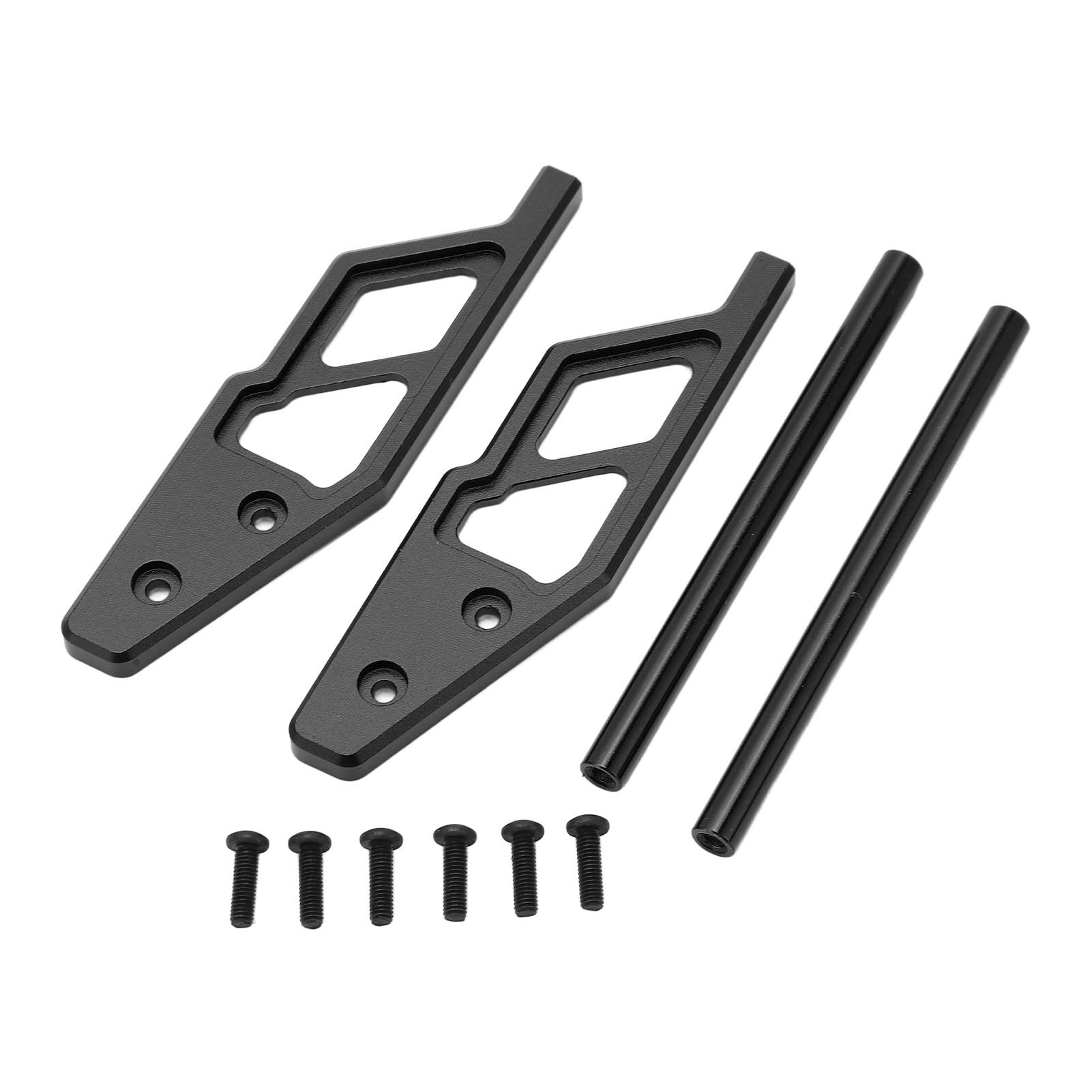 plplaaoo RC przedni zderzak ze stopu aluminium, wytrzymały, nierdzewny, odporny na uderzenia, przedni rozdzielacz do samochodów RC serii 1/7 1/8, długość 310 mm (czarny)