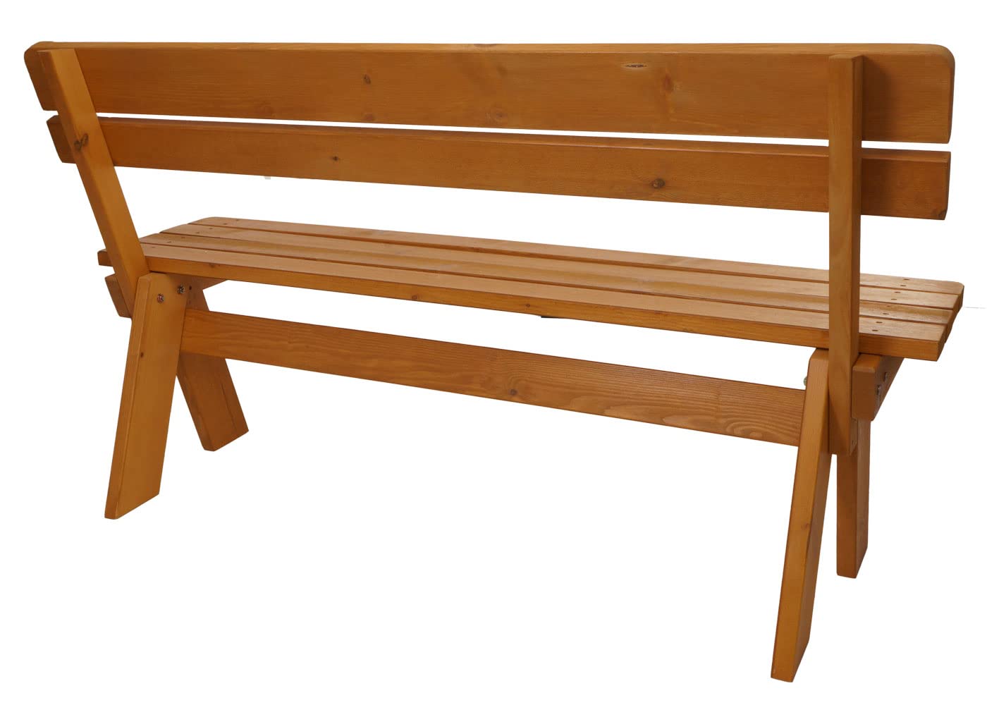 Mendler Gartenbank HWC-L66 Massiv-Holz FSC® 148cm - honigfarben | Sitzbank, Holzbank, Parkbank, Gastronomie-Qualität