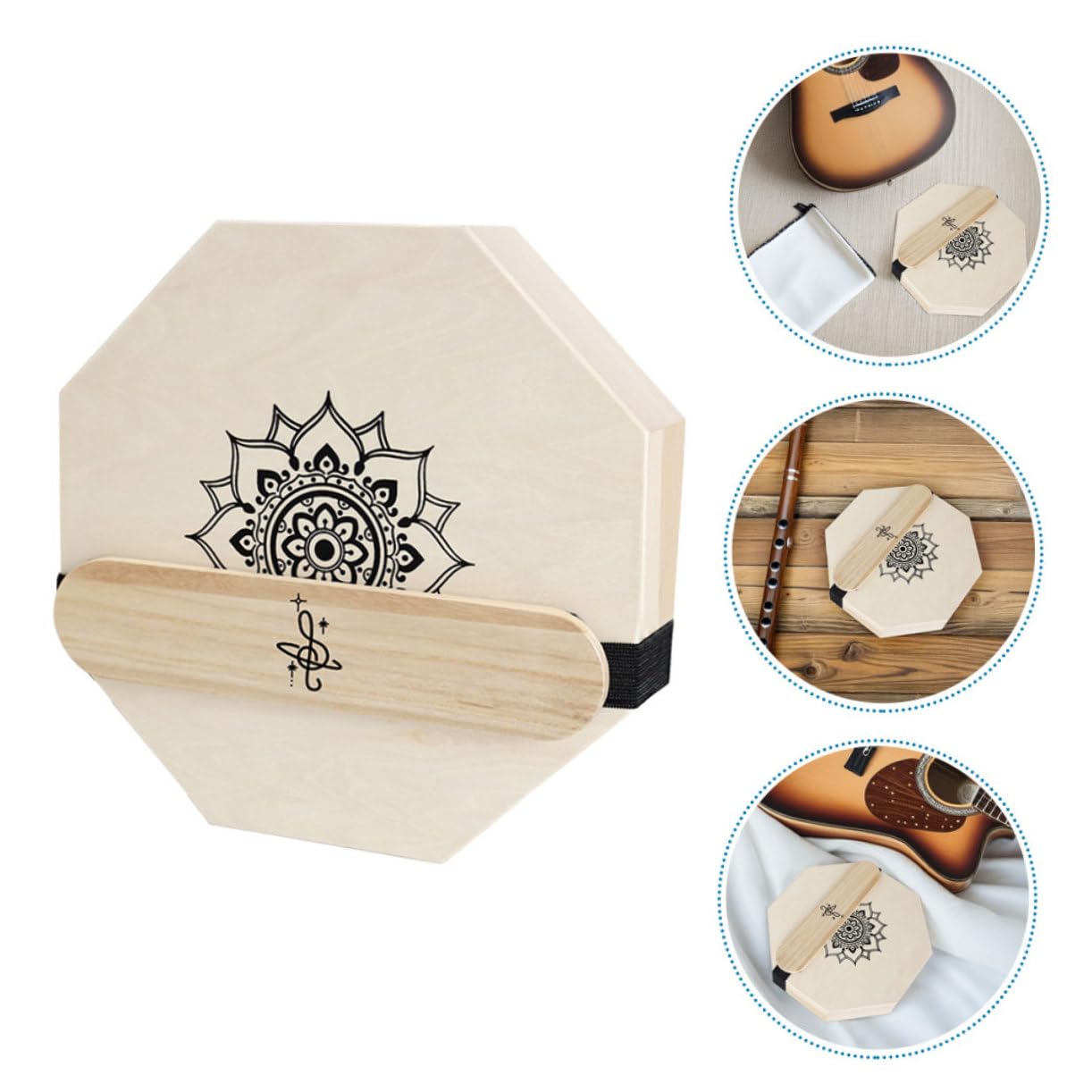 HEMOTON Instrumento de Percusión Portátil Octogonal para Viaje con Correa de Mano para Artistas y Entusiastas la Música en Cualquier Escenario