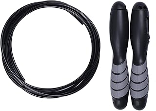 Corda de pular de contagem digital CLISPEED com contador e alças macias para boxe queima de gordura Crossfit (preto vermelho)