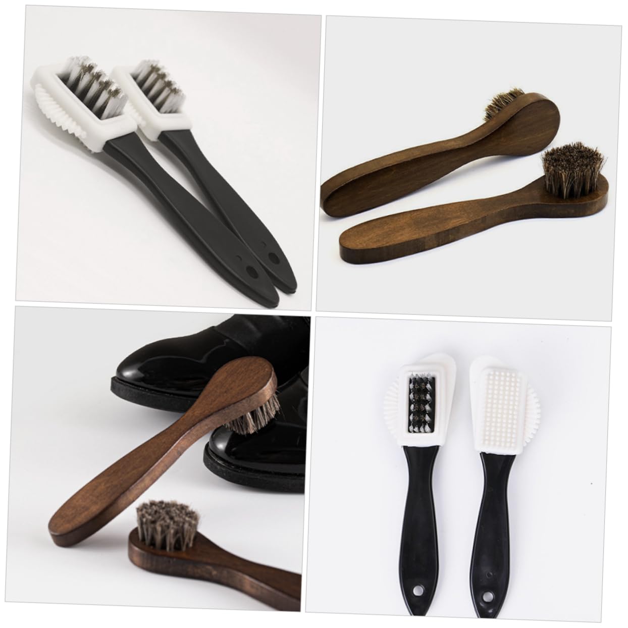 Beavorty 5 Sätze Stiefelpoliturschrubber Stiefelreiniger Schuhputzbürste Schuhbürstenreiniger Schrubben Wildleder Weiß Stiefelpolitur-kit Schuhe Pinsel Holz 2 Stücke * 5