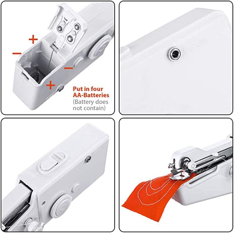 Hand Held Sewing Machine Mini Portable Cordless Sewing Machine Electric Quick Repairing Suitable for for Kids/Beginners to Quick Handy Stitch White Kit