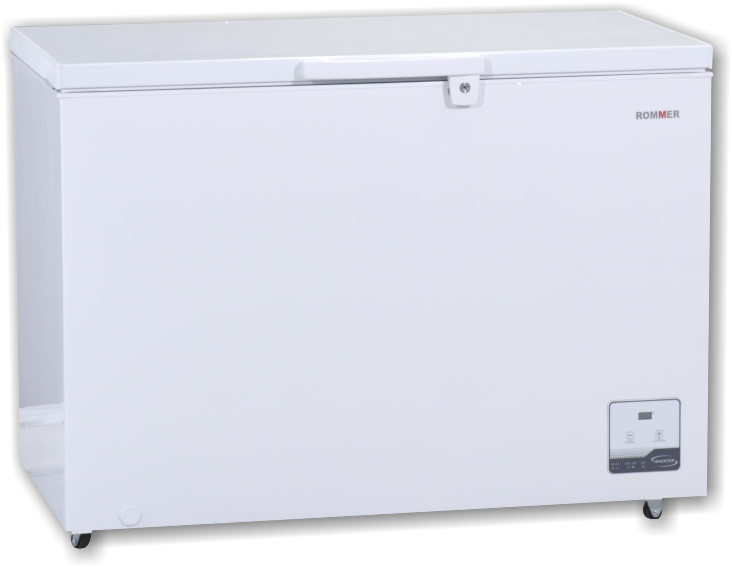 Congelador horizontal Rommer CHE 310 T, capacidad 299 litros, eficiencia energética clase E, color blanco