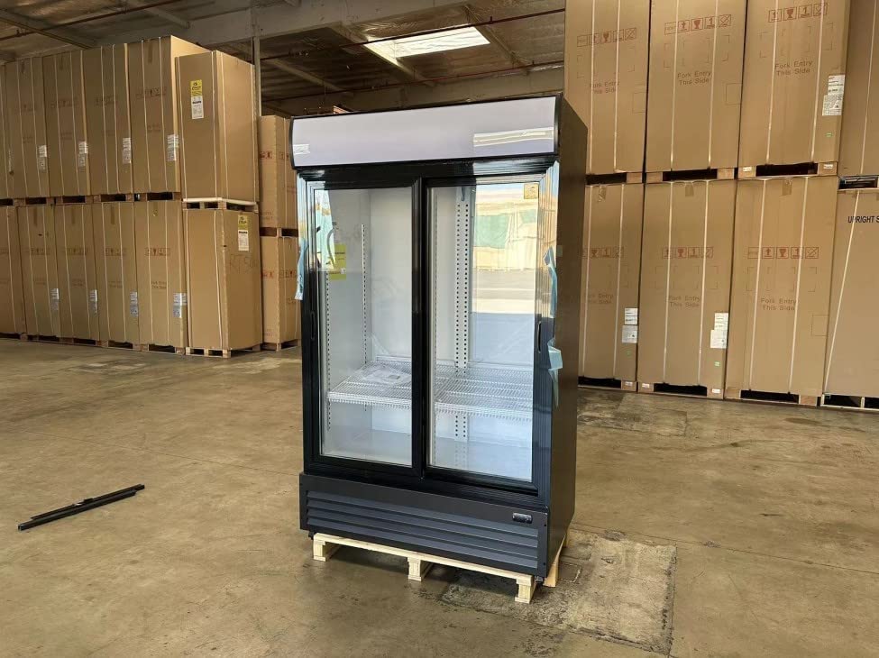 Commercial Refrigerator Glass 2-Door Sliding Door Merchandiser Display Cooler Case Fridge NSF, Bottom-Mounted, 54 inches width, capacity 47 cuft 110V, Restaurant Kitchen CDM-49RS - Image 3