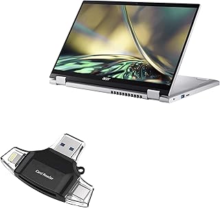 BoxWave Smart Gadget Compatible with Acer Spin 3 (SP314-55) - AllReader SD Card Reader, microSD Card Reader SD Compact USB - Jet Black