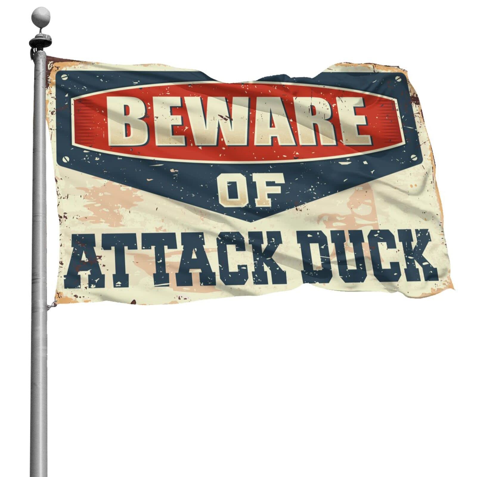 Drapeau mural enfant Beware of Attack Duck pour décorer un coin de jeu ludique