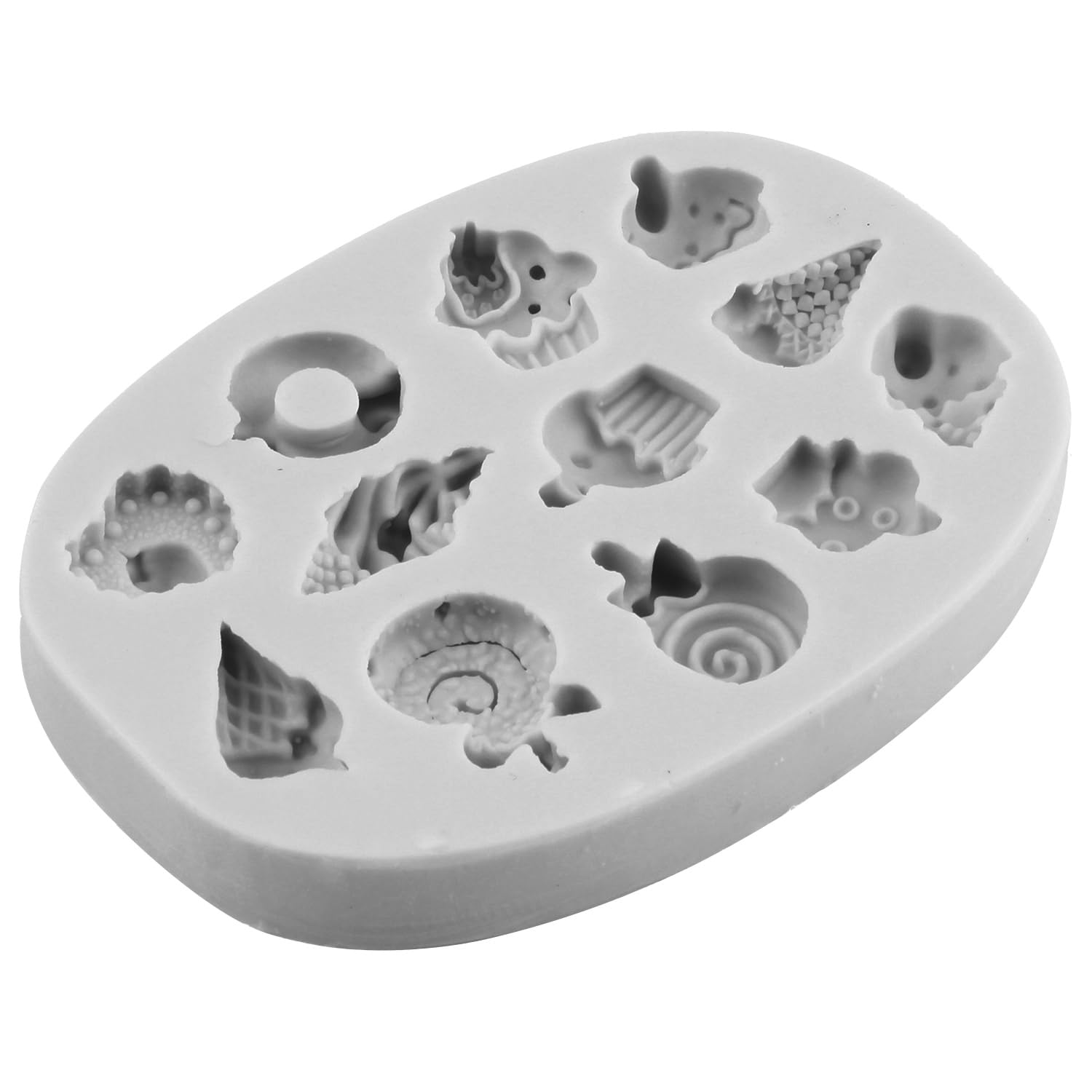 Sijiangmold Moldes de silicona con forma de cono de helado, para fondant, piruletas, caramelos, decoración de pasteles, chocolate, caramelos, arcilla polimérica, pasta de goma, juego de 7