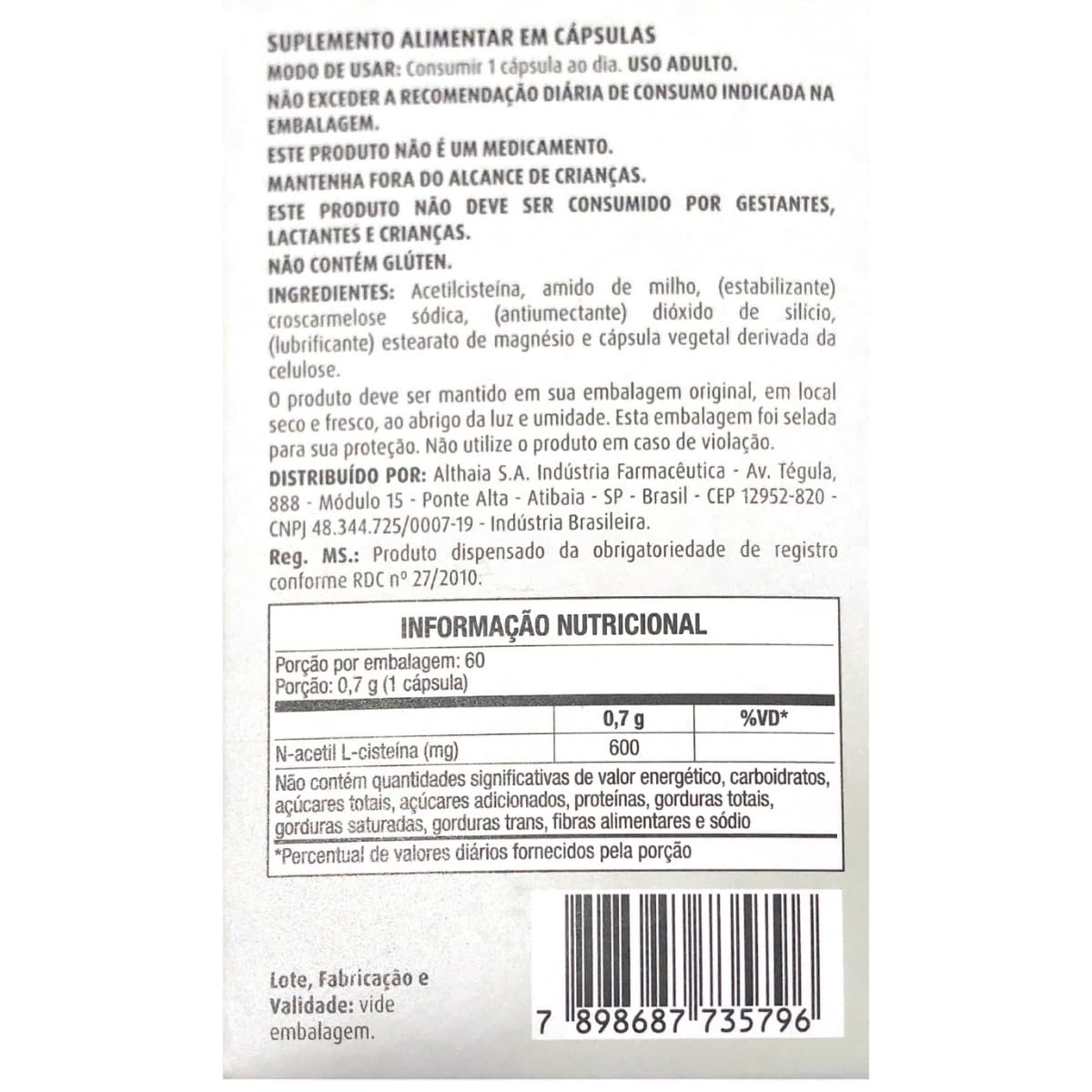 Kit 3 Unidades NAC Acetilcisteina 600mg N-Acetil L-Cisteina de 60 Capsulas Equaliv em promoção! Veja a oferta e mais achadinhos de Vitaminas & Suplementos 3 Hoje é o melhor dia para comprar Kit 3 Unidades NAC Acetilcisteina 600mg N-Acetil L-Cisteina de 60 Capsulas Equaliv com aquele preço maroto! Promoção! Aproveite a oferta! 3