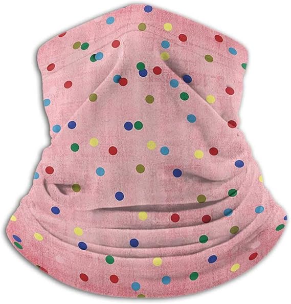 Amazon 男性用バンダナ スポット装飾 プリントバンダナ レトロクラシックスポットデザイン 円形幾何学模様 ピンク背景イメージ 10 X 12インチ マルチカラー ファッション小物 通販